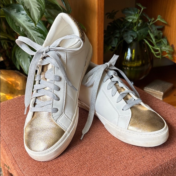A New Day Metallic Gold and White Sneakers - Picture 1 of 4